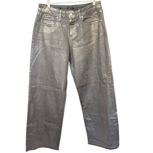 Wild Fable High-Rise Baggy Jeans Womens Size 8 Silver Cotton Relaxed Fit Denim